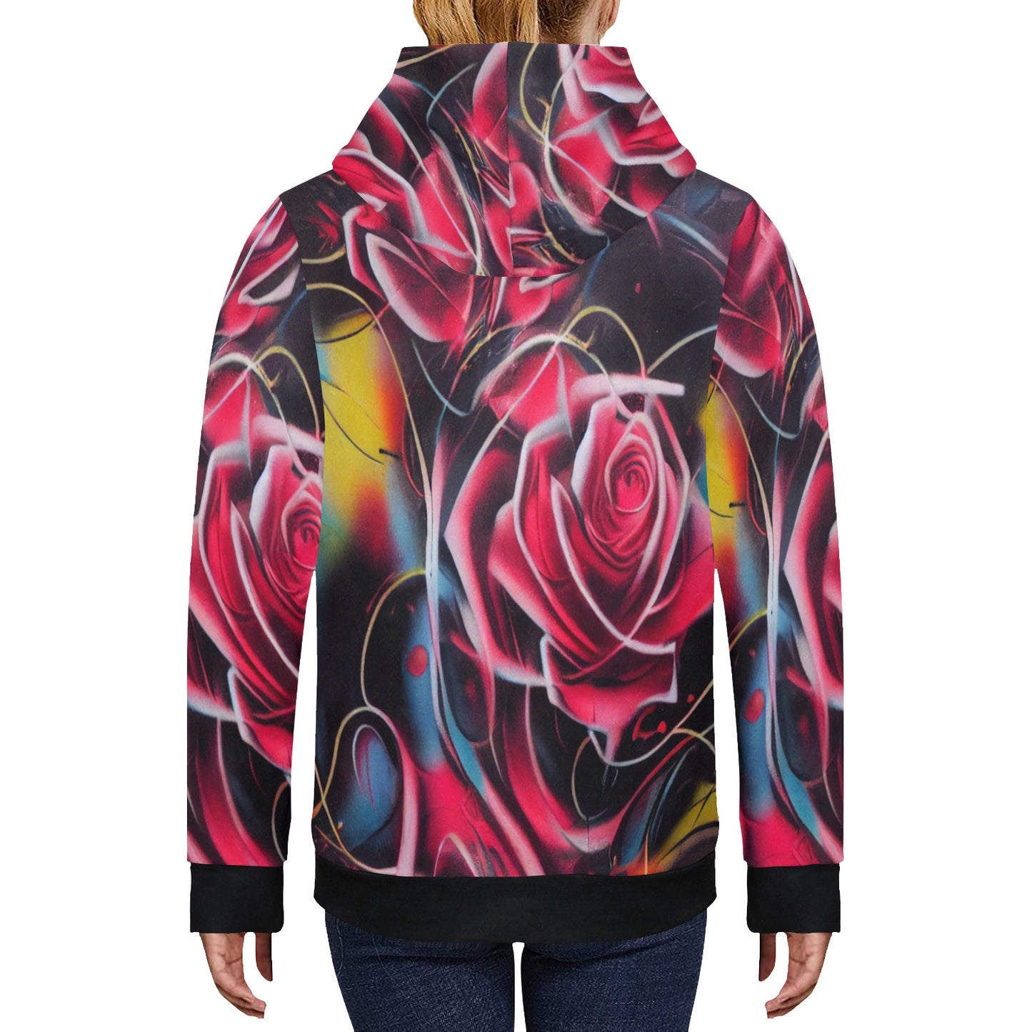 rose full sublimation hoodie